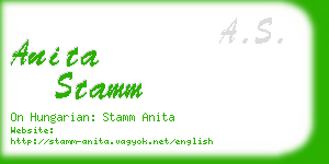 anita stamm business card